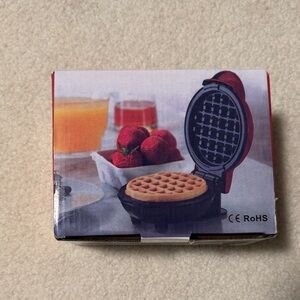 Compact Red Waffle Maker
